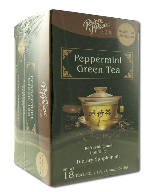 Prince of Peace Peppermint Green Tea, 18 Tea Bags – Herbal Tea Bags – Prince of Peace Tea – Peppermint Green Tea Bags – Support Digestion with Pep...