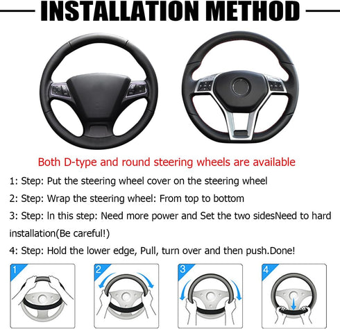 15 Inch Car Steering Wheel Cover, Winter Warm Plush Fluffy Non-Slip Automotive Steering Wheel Protector for Man Woman, Vehicle Interior Accessorie...