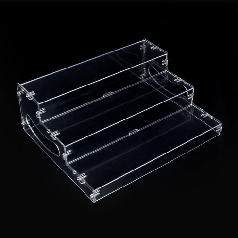 evron Pantry Organization and Storage Clear Plastics Spice Rack Organizer for Cabinet & Countertop (ASSEMBLY REQUIRED) 3 Tier Organizer Versatile ...