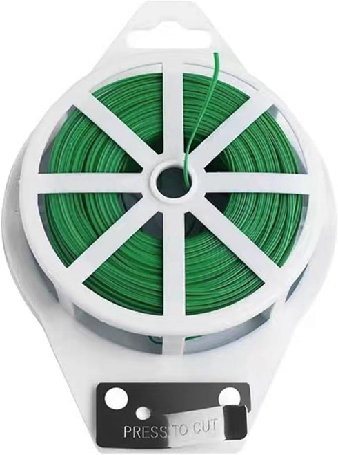 Twist Tie- 328 Feet(100m) Green Garden Plant Ties with Cutter?Trimmer Garden Twine Support Ties Garden Plant Ties Reusable, Green Twist Ties?plant...