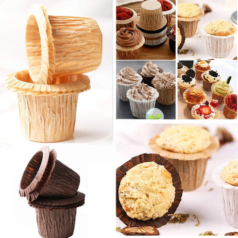 Cupcake Liners Baking Muffin Paper Baking Cups for Weddings, Birthdays, Baby Showers (Brown 30pcs)...
