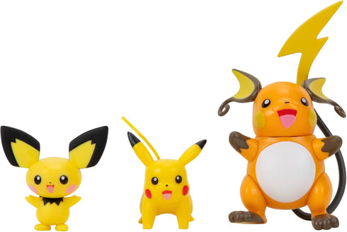 Pokémon Select Evolution 3 Pack - Features 2-Inch Pichu and Pikachu and 3-Inch Raichu Battle Figures...