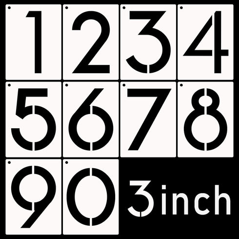 DXCYZ 3 Inch Large Number Stencils Kit 0-9 Address Number Stencil, 10PCS Reusable Plastic Painting Number Templates for Mailbox Signs, Door...