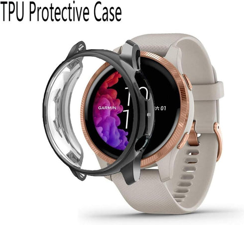 Watch Screen Protector (4+1Pack) Compatible for Garmin Venu, Film Anti-Scratch High Definition Full Coverage and Soft TPU Protective Case...