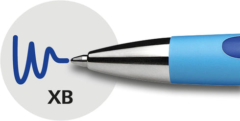 Schneider Slider Rave XB (Extra Broad) Ballpoint Pen, Refillable + Retractable, 1.4 mm, Light Blue Barrel, Blue Ink, Blister Pack of 1 Pen (73253)...