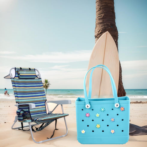 8 Pcs Flower Charm Accessory for Bogg Bags and Simply Southern Totes, Decorative Accessories toCustomize Your Beach Tote Bag...