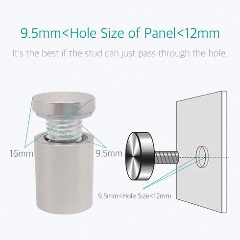 5/8" x 1" Wall Standoff Mounts Screws, Lantee 8 Pcs 16 x 25mm Stainless Steel Mounting Hardware Bolts for Signs, Glass, Acrylic, Graphics, Panels...