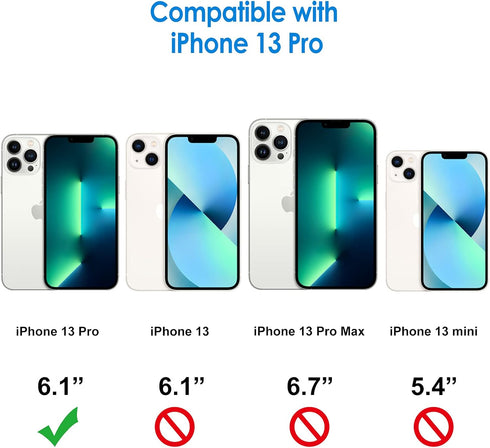 JETech Case for iPhone 13 Pro 6.1-Inch, Non-Yellowing Shockproof Phone Bumper Cover, Anti-Scratch Clear Back (Clear)...