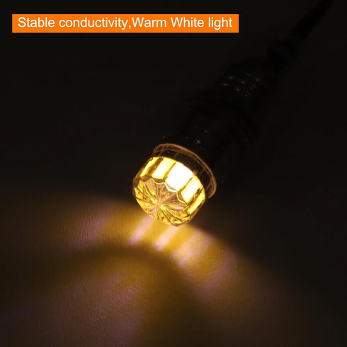 MECCANIXITY 3V/0.12A E10 Mini LED Light Bulbs, 2Pcs Miniature Screw Bulbs Flashlight Bulbs for Scientific Experiment Lighting DIY Accessories, War...