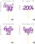 24 Pcs Glitter 21st Birthday Cupcake Toppers for Celebrating Twenty-One Years Old Birthday Party Decorations (Purple Glitter)...