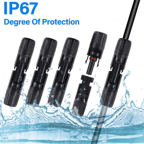 Solar Connectors 30A 1000V Male/Female IP67 Waterproof Solar Connectors for Solar Panel Cable 10AWG 12AWG 14AWG (6 Pairs Solar Connector)...