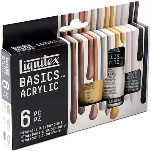 Liquitex Basics Metallics & Iridescents Acrylic Paint Set...