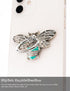 Allengel Bee Phone Ring Holder Finger Kickstand with Crystal, Cute Phone Ring Grip Holder for iPhone or Smartphone Cases, Silver Turquoise...