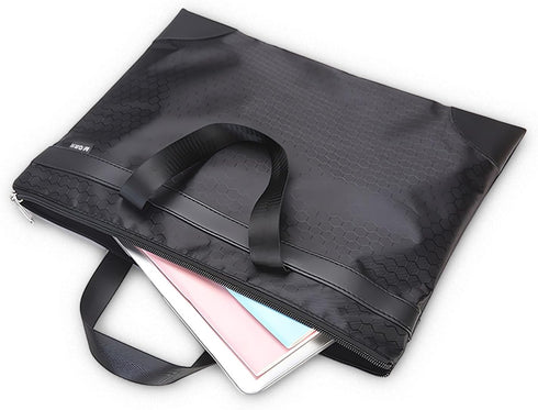 M&G Zipper Pouch with Handle 12x15 in Large Pocket File Bag, A4 Foldable Document Storage Bag for Office Carrying Paper Files Books Filing Folder ...
