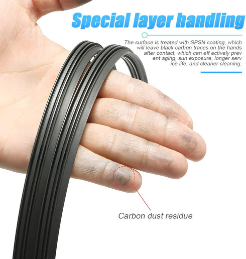 4 Pieces Windshield Wiper Blades Refills, DIY Adjustable Car Windscreen Wiper Rubber Strips, Frameless Window Boneless Insert Silicone Strips, Aut...
