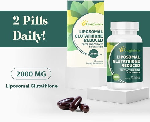 Liposomal Glutathione 2000 MG, Superior Absorption, Glutathione Supplement with Hyaluronic Acid + Collagen Peptide + Resveratrol, Powerful Antioxi...