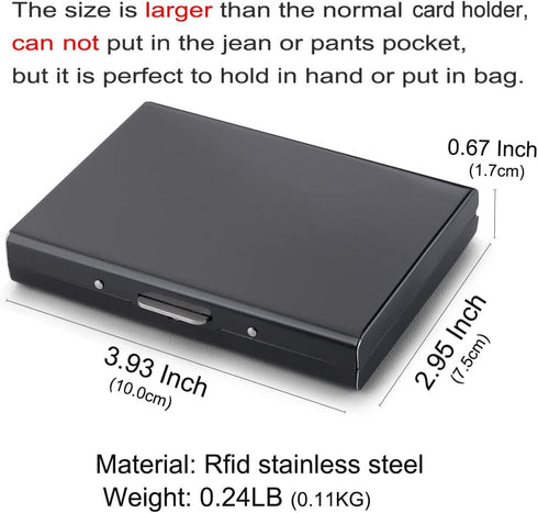 EASTNIGHTS RFID Credit Card Holder Protector Metal Credit Card Wallet Business Card Holder for Men Women Gift Box Package (Black)...