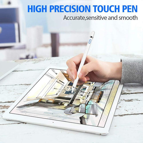 Stylus Pens for Touch Screens, Active Pencil Smart Digital Pens Rechargeable Fine Point Stylist Compatible with Apple iPad and Other Tablets (Whit...