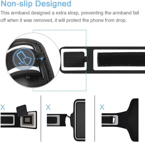 iPhone 16 15 Pro Max & Plus Armband with Earphone Holder, JEMACHE Gym Running Workouts Arm Band for iPhone 16 15 14 13 12 11 Pro Max/Plus (Dark)...