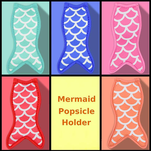Popsicle Holder Bags Mermaid and Shark Ice Pop Sleeves Freezer Reusable Popsicle Covers 10 Pc...