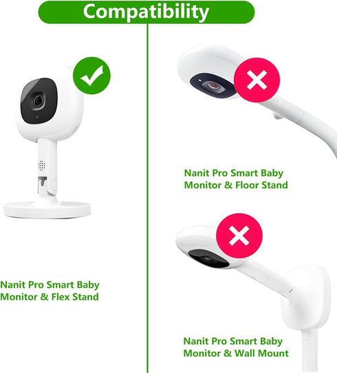 Adjustable Baby Monitor Wall Mount Compatible with Nanit Pro Smart Baby Monitor & Flex Stand, Baby Camera Wall Mount with Perfect View Angle and E...