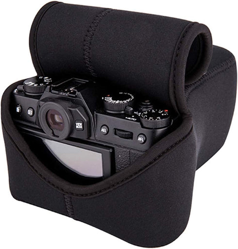 JJC Black Ultra Light Neoprene Camera Case for Fujifilm Fuji X-T100 X-T30 X-T20 X-T10 +50-200mm/50-230mm Lens, Pouch Bag for Olympus E-PL8 E-M5II ...