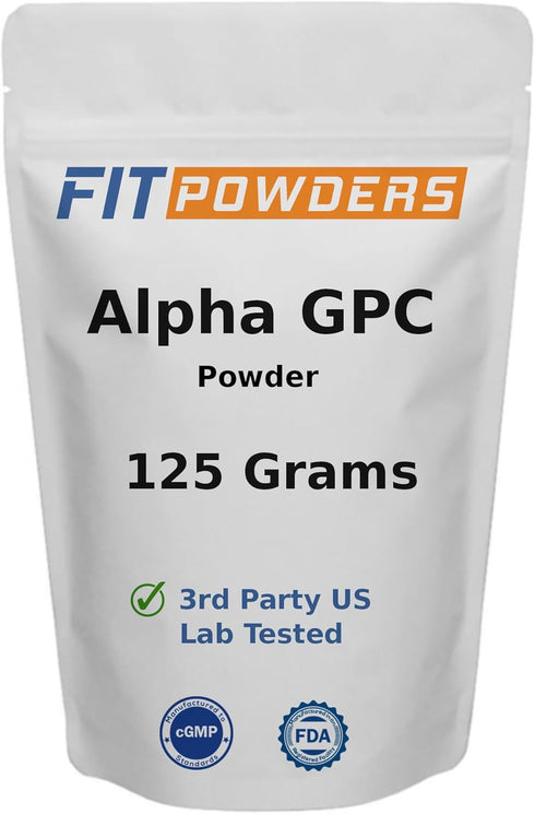 Alpha-GPC Powder 125 Grams, Non-GMO Alpha GPC Supplement Choline Powder, Vegan, Third Party Tested, Pre-Workout, Memory and Focus, with Scoop...