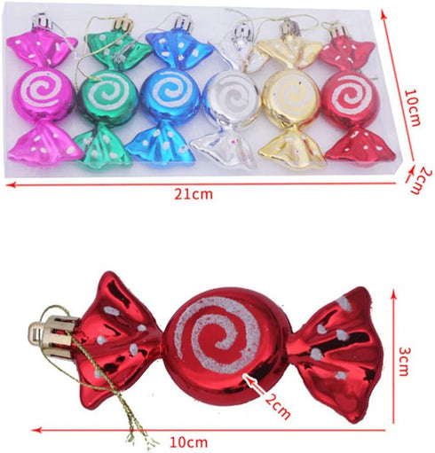 Happyyami 6pcs Sweets Candy Ornaments Xmas Tree Hanging Decorations for Home Wedding Christmas Birthday Party Decoration...