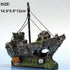 1 pcs Fish Tank Landscaping, Pirate Ship Wreckage, Aquarium Decorations and Ornaments...