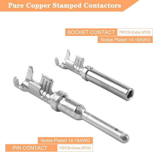 6 Kits DT Connector Kit 2 3 4 6 8 12 Pin Connectors with Size 16 Stamped Contacts IP68 Waterproof Automotive Electrical Connectors Plug...