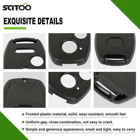 SCITOO Replacement 3 Buttons Uncut Keyless Entry Remote Control Key Fob Shell Case fits 2006-2011 for Civic LX 1pc...