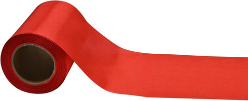 Wide Red Satin Ribbon 4 Inch x 25 Yards Solid Fabric Ribbon for Cutting Ceremony kit Grand Opening Wedding Birthday Party Decoration Bows Chair sa...