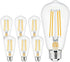 hansang E26 Edison Light Bulbs Dimmable 2700K Warm White, Vintage Edison Bulbs 60 Watt Equivalent LED, 6W Filament Light Bulbs CRI 85+, ST58 LED B...