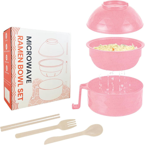 Microwave Ramen Cooker,Ramen Bowl With Chopsticks and Spoon,For Office College Dorm Room Essentials Instant Lunch Ideal for Shin and Buldak Ramen ...