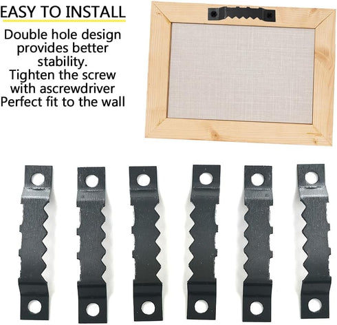 100 Pcs Sawtooth Picture Hangers 1.77in Sawtooth Hangers Picture Hooks Bulk Picture Hanging Brackets with Screws Frame Hanging Kit for Photos Artw...