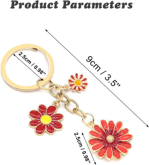 Keychains Charms for Women, Cute Daisy Bag Charm Flowers Key Chain Car Key Ring Pendant for Purse Handbag Bags Decor...