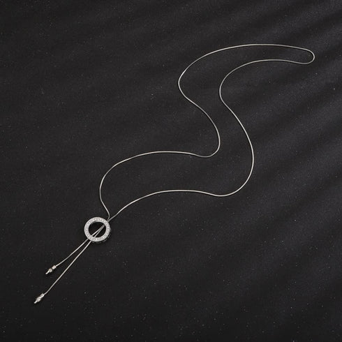 Sither Long Hoop Necklace for Women Crystal Pendant Necklace Sweater Chain Statement Necklace Choker Adjustable Charm Jewelry Crystal Accessories ...