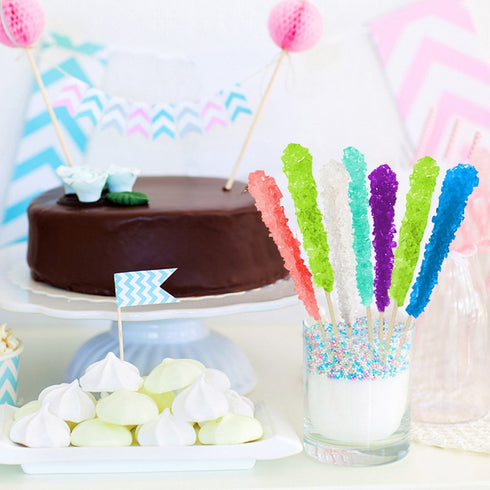 Extra Large Rock Candy Sticks: 6 Assorted Espeez Rock Candy Sticks, Candy Buffet, Swizzle Sticks - Bulk candy for Birthdays, Weddings, Reception C...