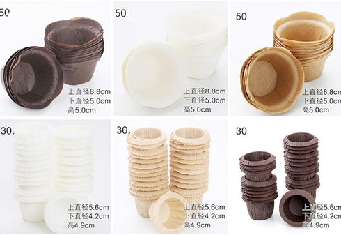 Cupcake Liners Baking Muffin Paper Baking Cups for Weddings, Birthdays, Baby Showers (Brown 30pcs)...