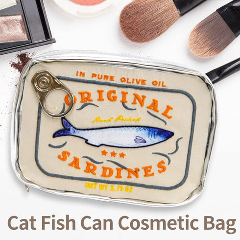 Canned Sardines Eye-catching Cute Clutch bag Makeup Case Cosmetic Bag Portable Snack Pouch bag Travel Toiletry Bags For Women Organizer Bag polyes...