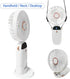 Portable Handheld Fan Small Handheld Fan Type-C Rechargeable 2000mAh Desk Personal Fan 90°Adjustable Neck Fan with 5 Speed Wind LED Display for Ho...