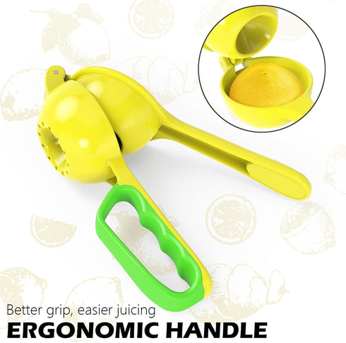 Lemon Squeezer, Aluminium Manual Citrus Juicer Handheld Lime Juicer Press, Kitchen Tools for Citrus Juicer & Dishwasher Safe(Bright Yellow)...