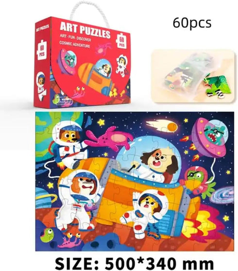 Jigsaw Puzzles for Kids Ages 4-8, 60 Pieces, Educational Learning Toy, for Boys & Girls (Space Adventure)...