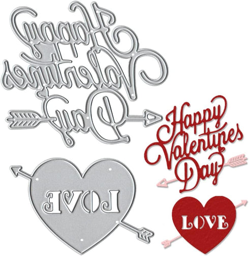 Valentine Love Heart Metal Cutting Dies, Words Die Cuts with Sentiment for Card Making Valentine's Day DIY Scrapbooking and Photo Album Card Craft...