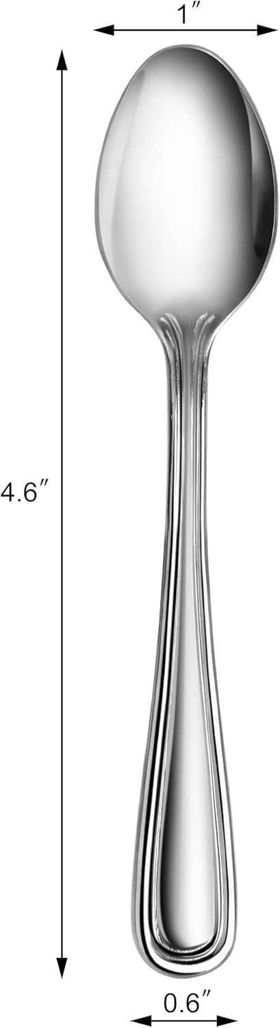 New Star Foodservice 1029871 Slimline Pattern, 18/0 Stainless Steel, Coffee Spoon, 4.75-Inch, Set of 12...