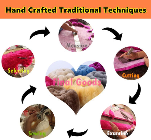 Wool Car Steering Wheel Cover 100% Australia Sheepskin Fur Steering Wheel Protector, Fluffy Warm Durable and High Elasticity Suit for Steering Whe...