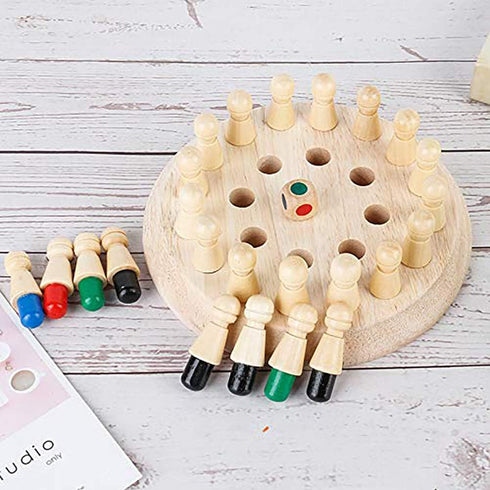 Wooden Memory Match Stick Chess Game, Color Memory Chess, Funny Block Board Game, Parent-Child Interaction Toy, Educational Intelligent Games Logi...