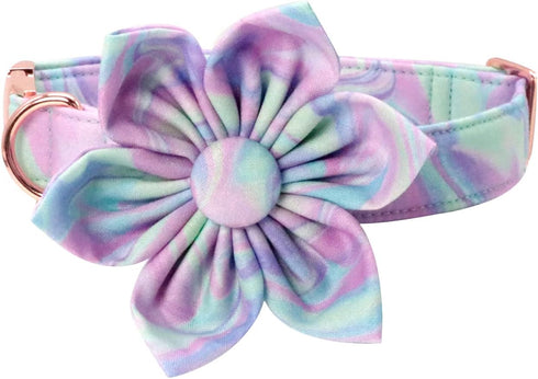 Unique style paws Dog Collar with Flower, Adjustable Dog Collar Flower Pattern, Durable Pet Collar for Small Medium Large Dogs...