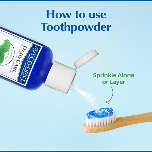Eco-Dent DailyCare Baking Soda Toothpowder, Original Mint - SLS & Fluoride-Free Toothpaste Powder with Minerals & Essential Oils, Toothpaste Alter...