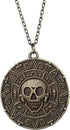 Pirate Skeleton Coin Pendant Necklace for Women Men, Caribbean Skull Head Necklace for Halloween Costume Jewelry Accessory...
